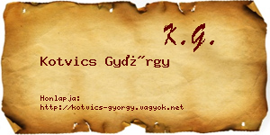 Kotvics György névjegykártya